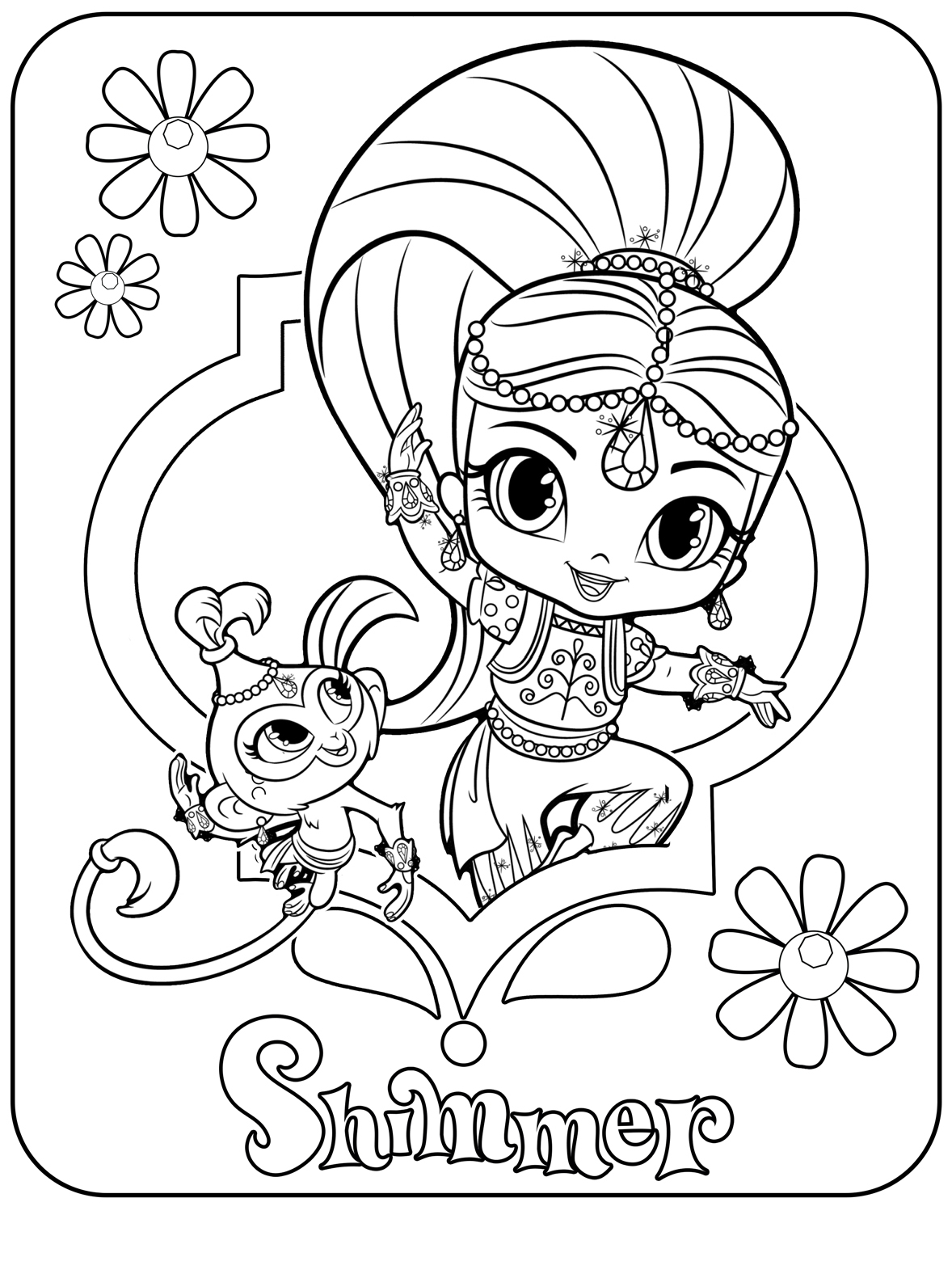 Shimmer And Shine Coloring Pages To Download And Print For Free