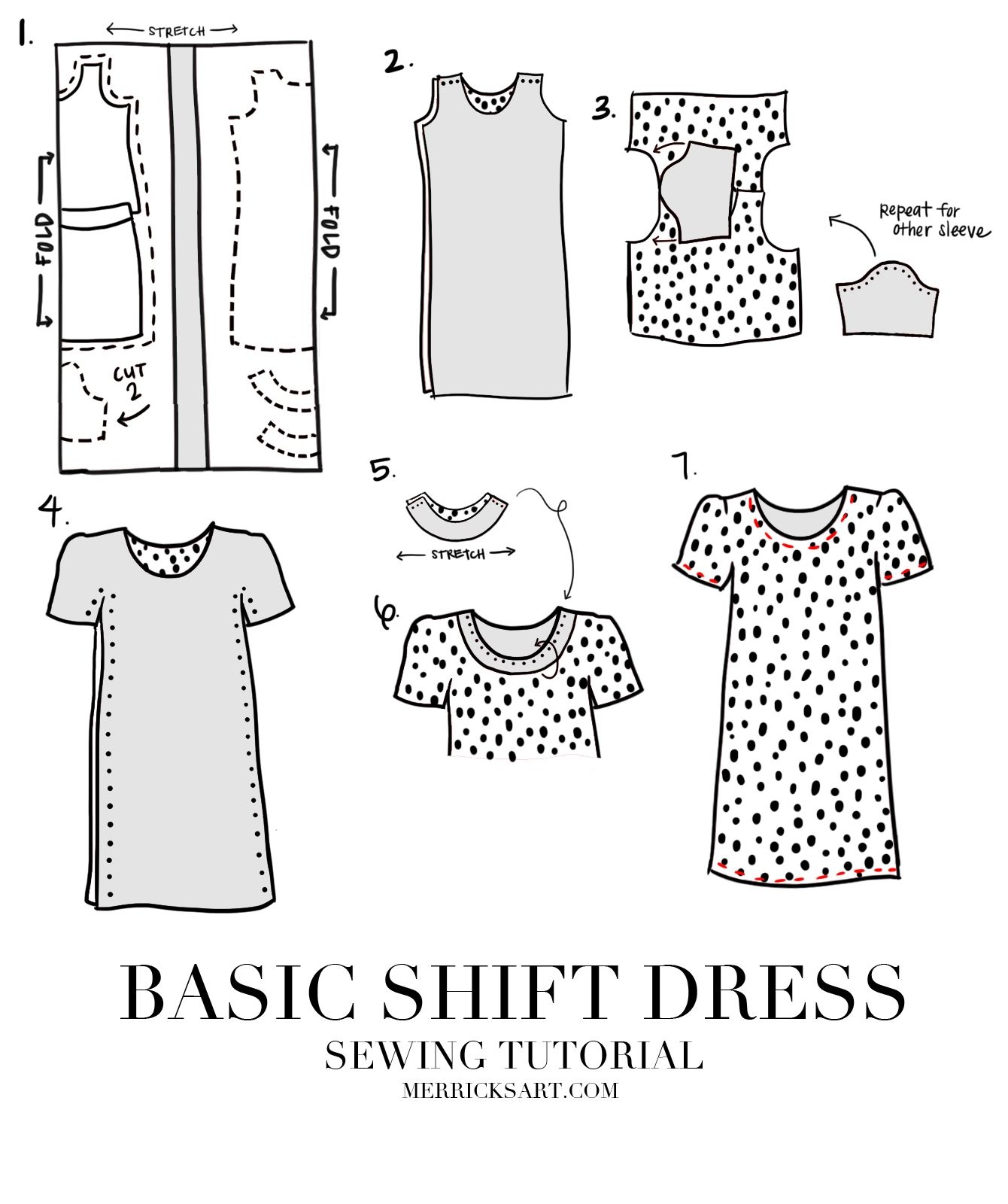 Printable Shift Dress Pattern