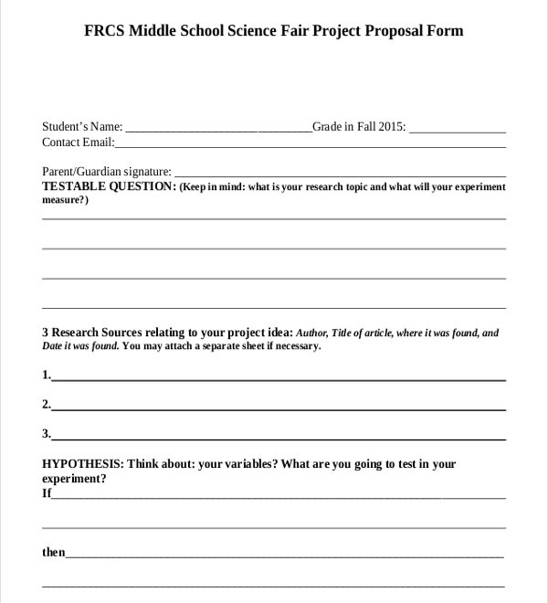 Simple Printable Elementary Science Project Forms Printable Forms