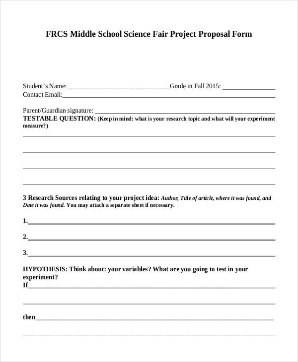 Simple Printable Elementary Science Project Forms Printable Forms 