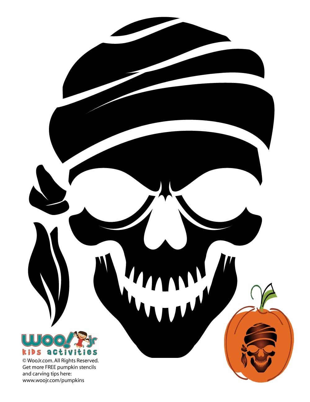 Skull Pumpkin Stencils Printable