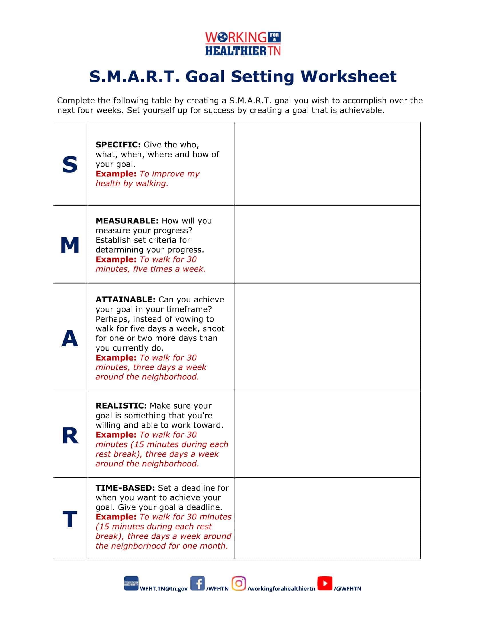 Smart Goals Printable Free Printable Free Templates