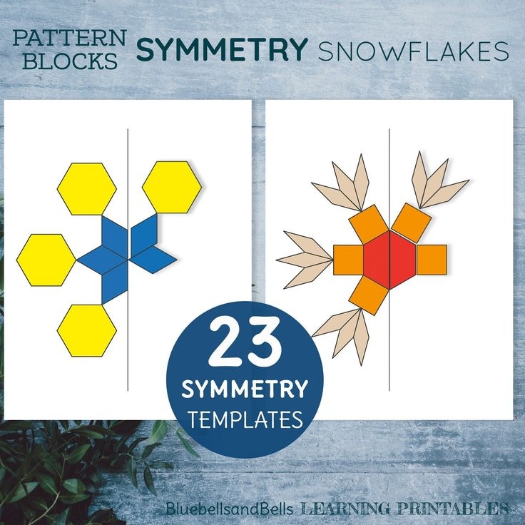 Snowflake Pattern Blocks Symmetry Winter Preschool And Kindergarten 