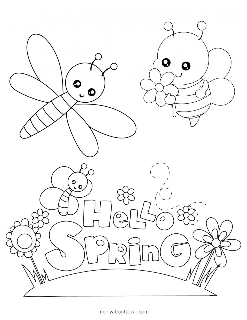 Spring Printable Coloring Pages For Kindergarten