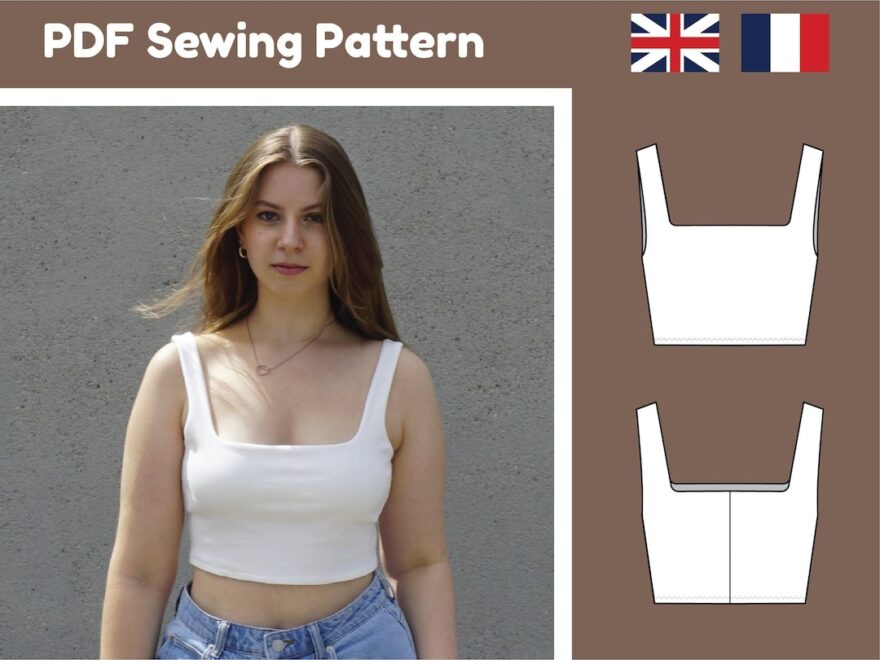 Square Neckline Tank Top PDF Sewing Pattern Instant Download 10