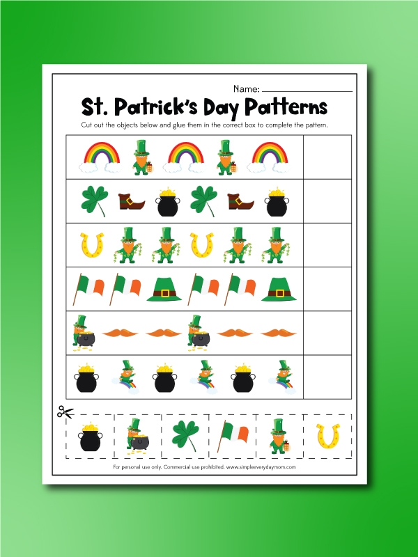 St Patrick 39 s Day Worksheets For Kids Free Printable 