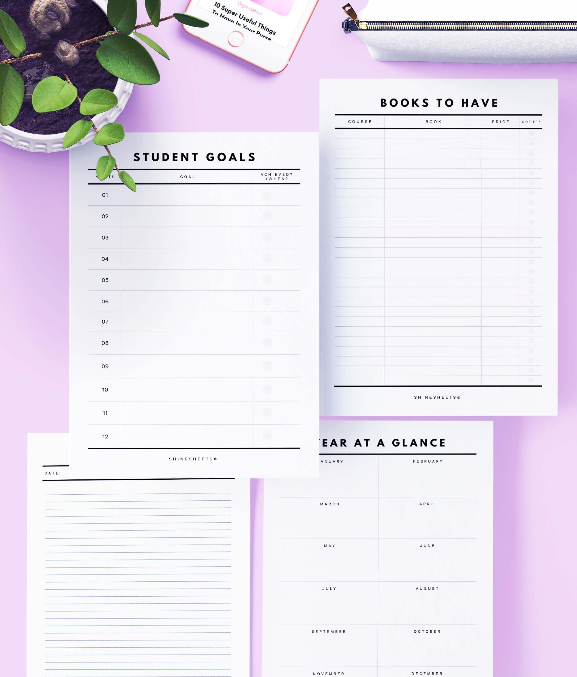 Student Planner Template Free Organize Your Daily Or Weekly Study 