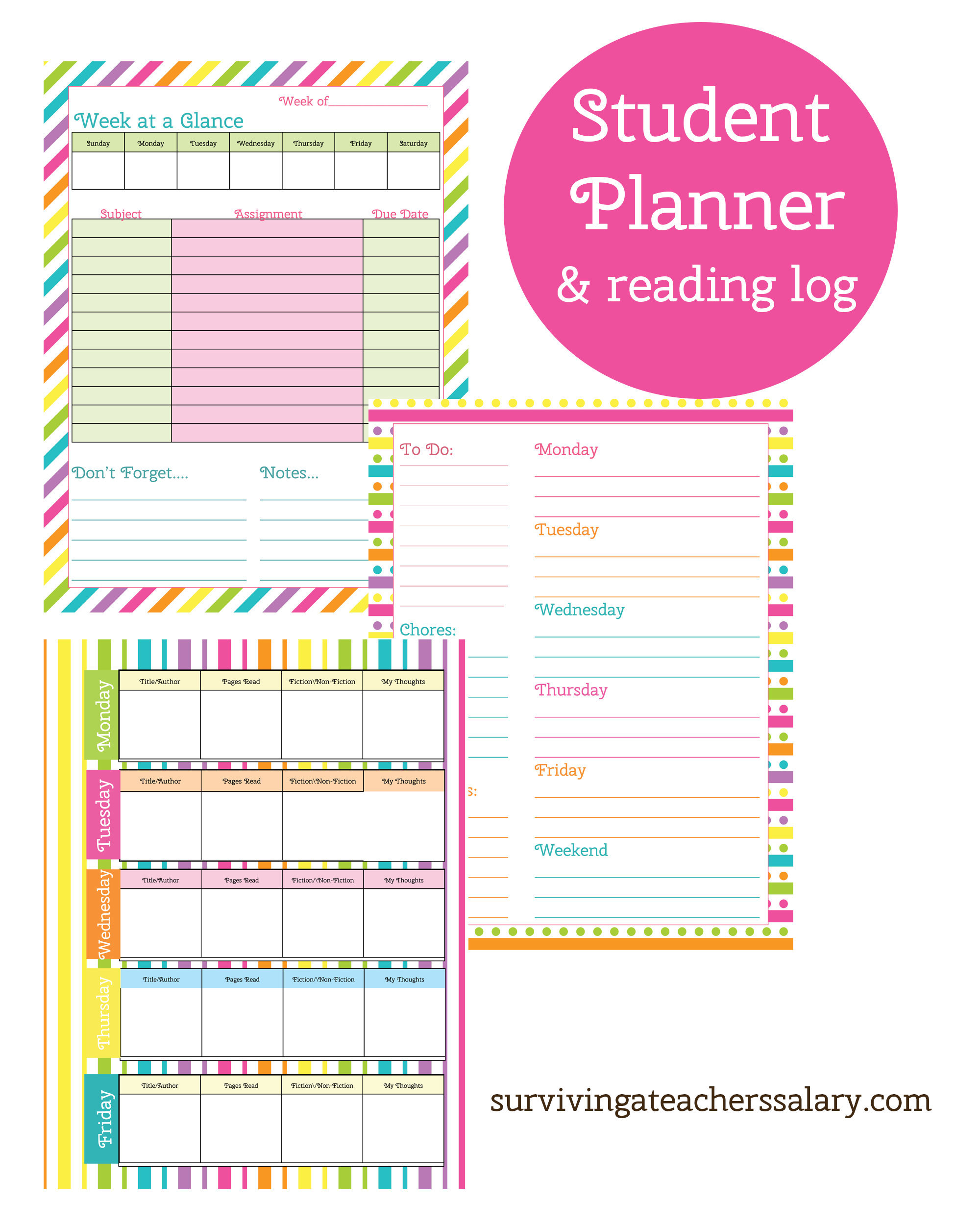 Student Planner Template Free