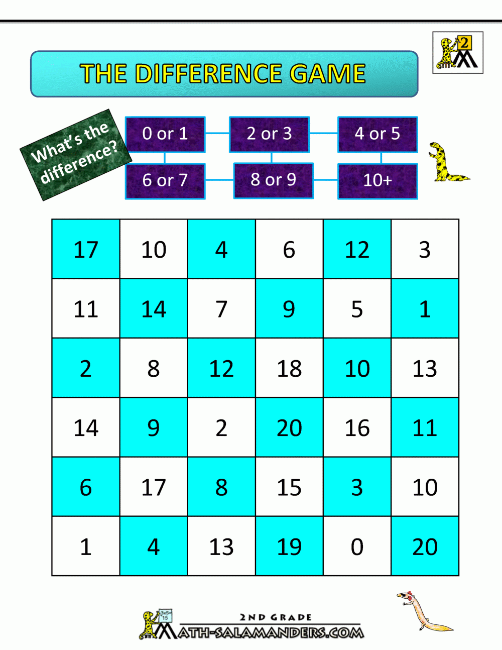 Printable Subtraction Games For 2Nd Grade