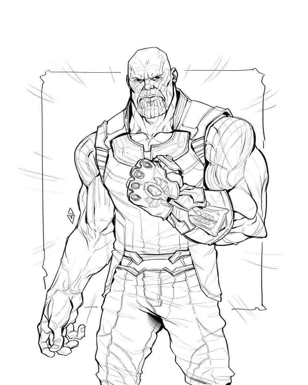 Superpower Thanos From The Avengers Infinity War Coloring Page Free 