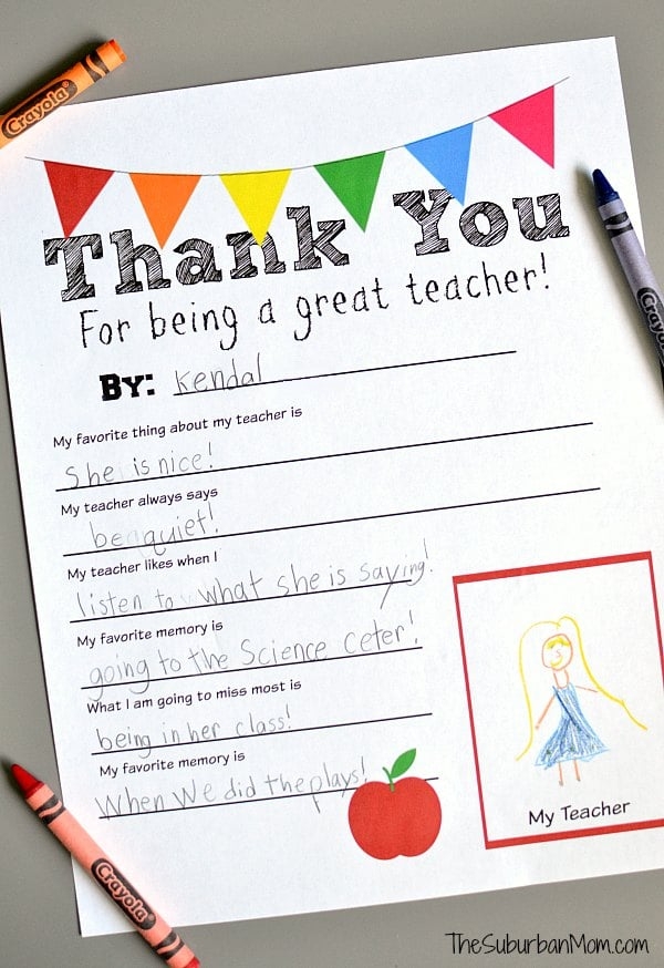 Teacher Appreciation Thank You Printables