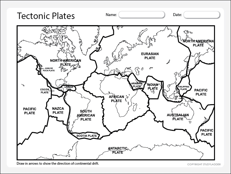 Tectonic Plate Map Worksheet