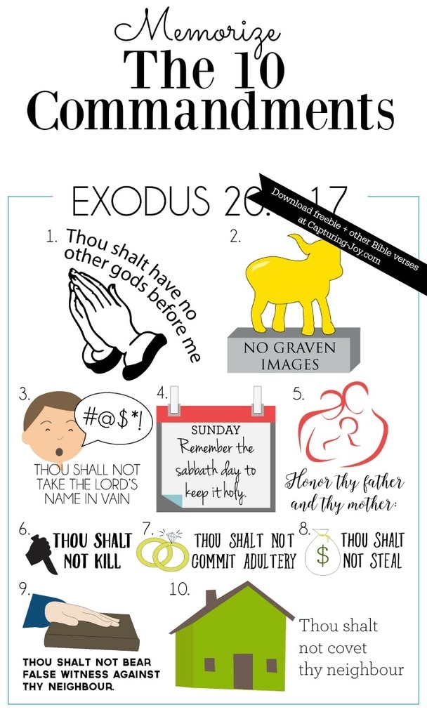 Ten Commandments For Kids Krsiten Duke Ten Commandments Printable