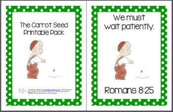 The Carrot Seed Printable Pack By Little Learning Lane TPT