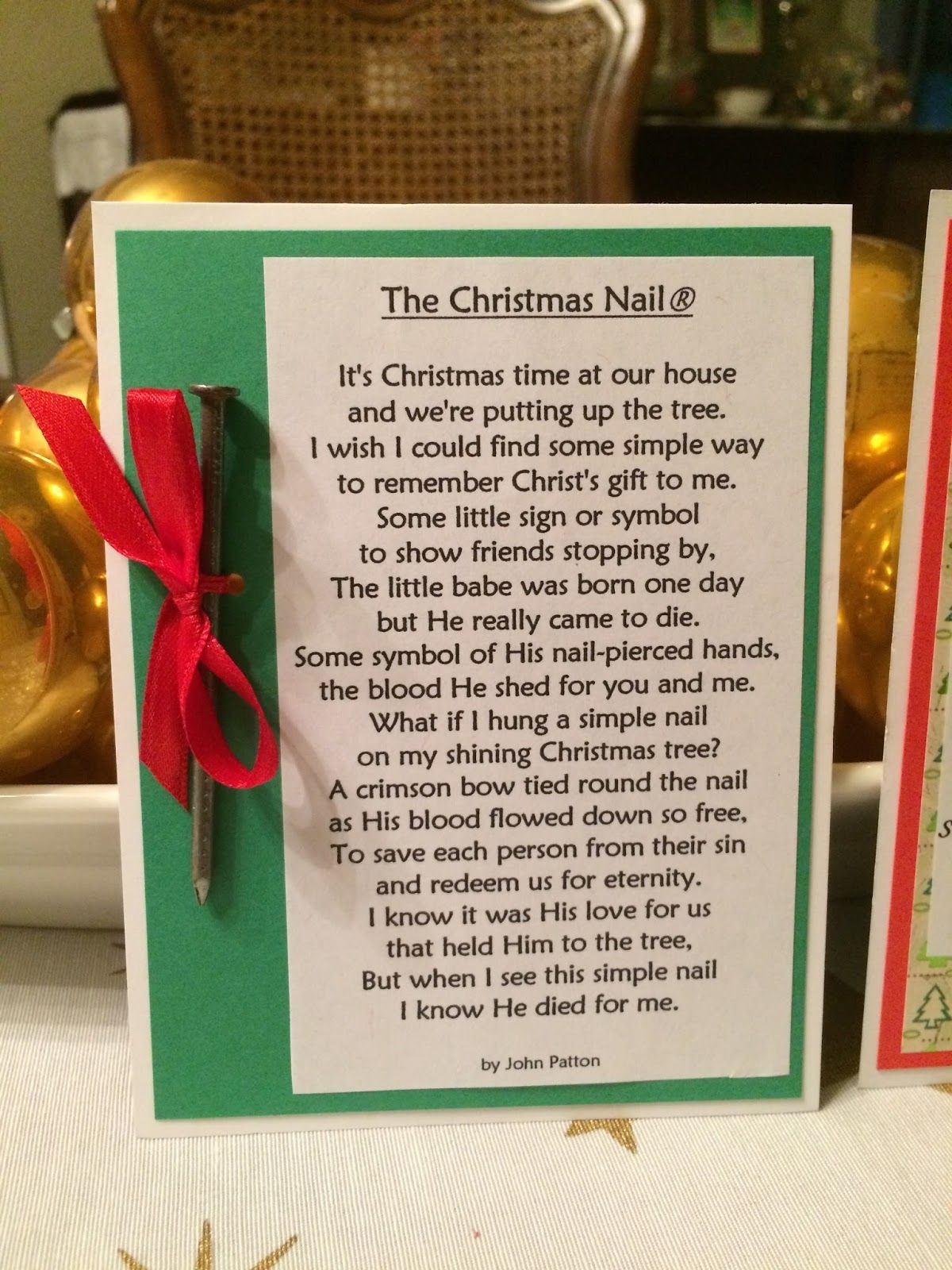 The Christmas Nail Poem Printable Printable Templates Protal