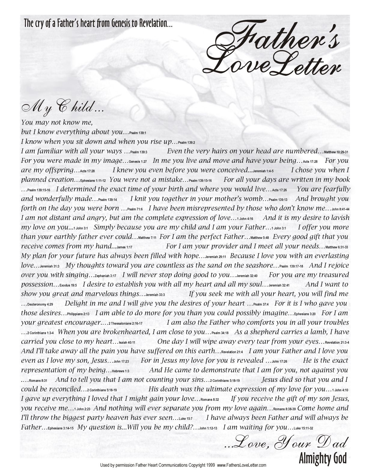 The Father 39 s Love Letter Printable Printable Word Searches
