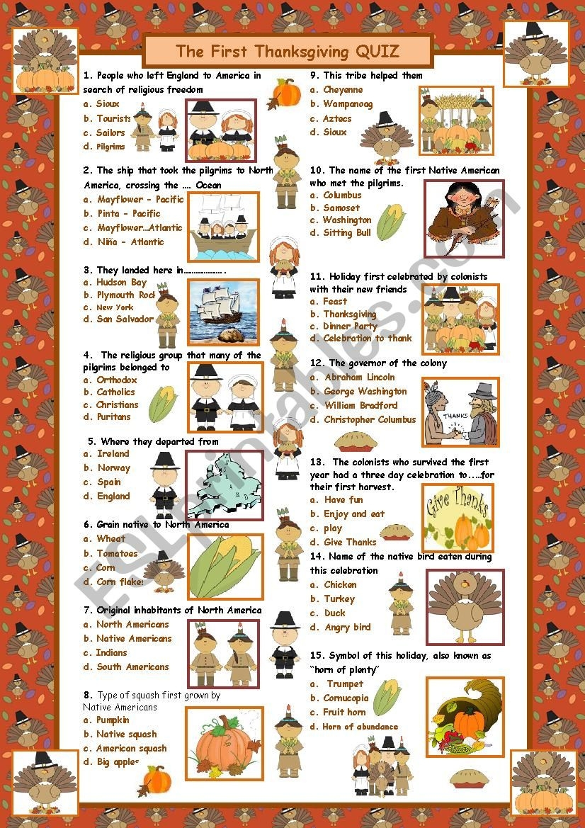 The First Thanksgiving Worksheets Lessons And Printables Printable 