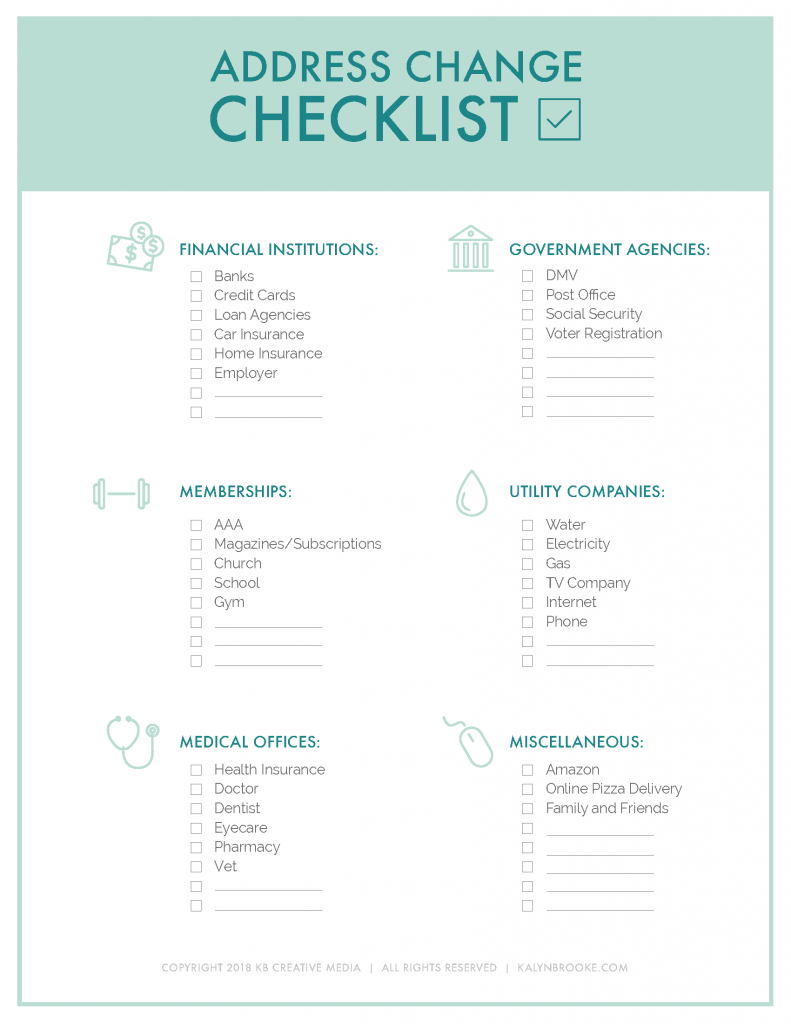 The Ultimate Change Of Address Checklist Printable The Ultimate Change Of Address Checklist Printable