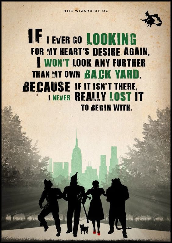 The Wizard Of Oz Poster Movie Quote Inspirational Print Wall Decor 
