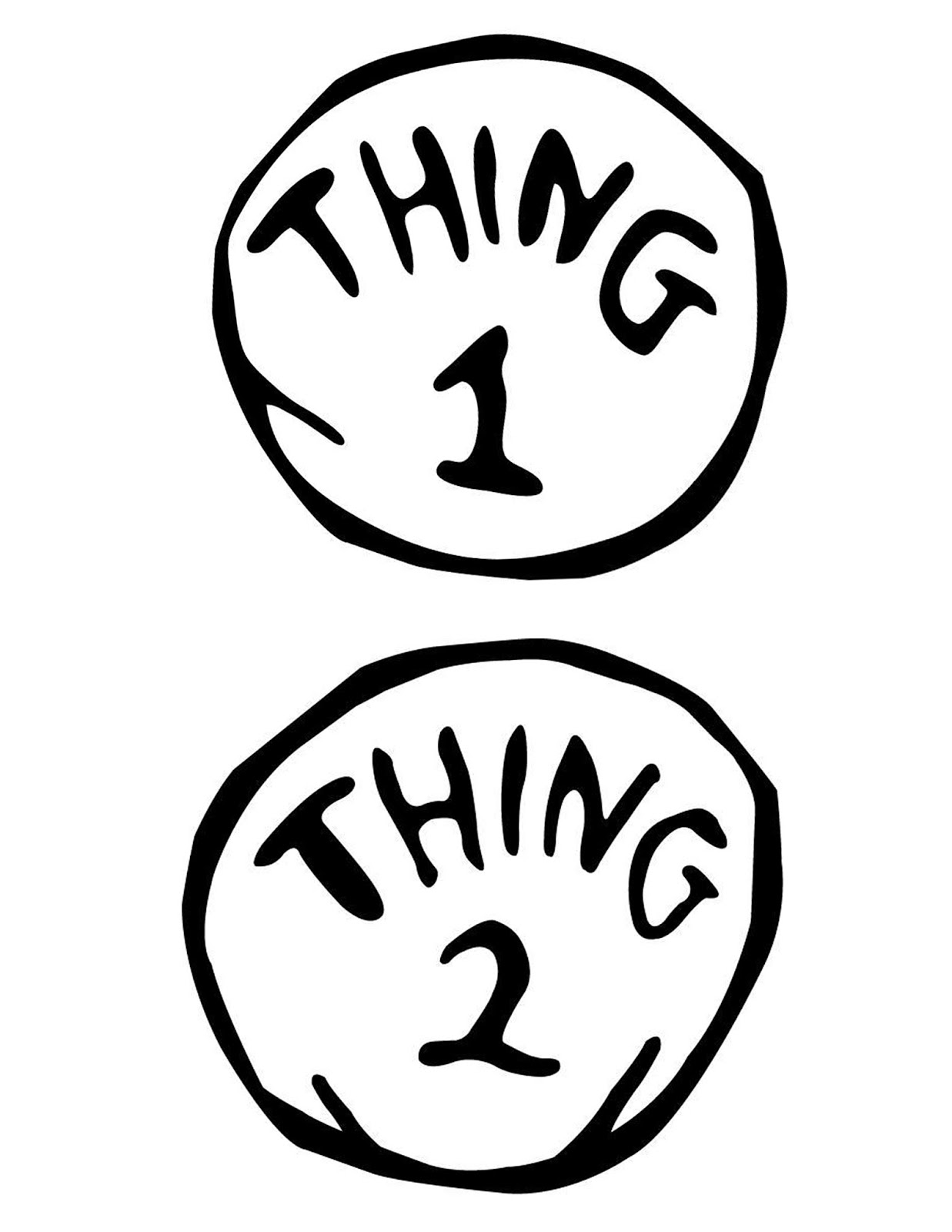 Thing 1 And Thing 2 Printable