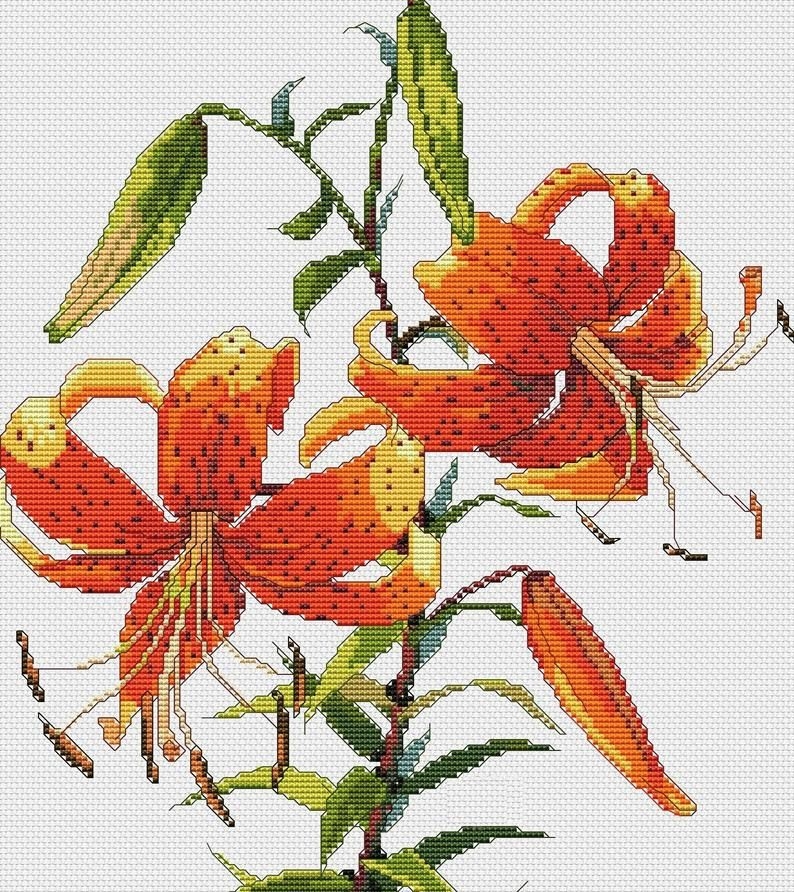Printable Lily Cross Stitch Patterns Free