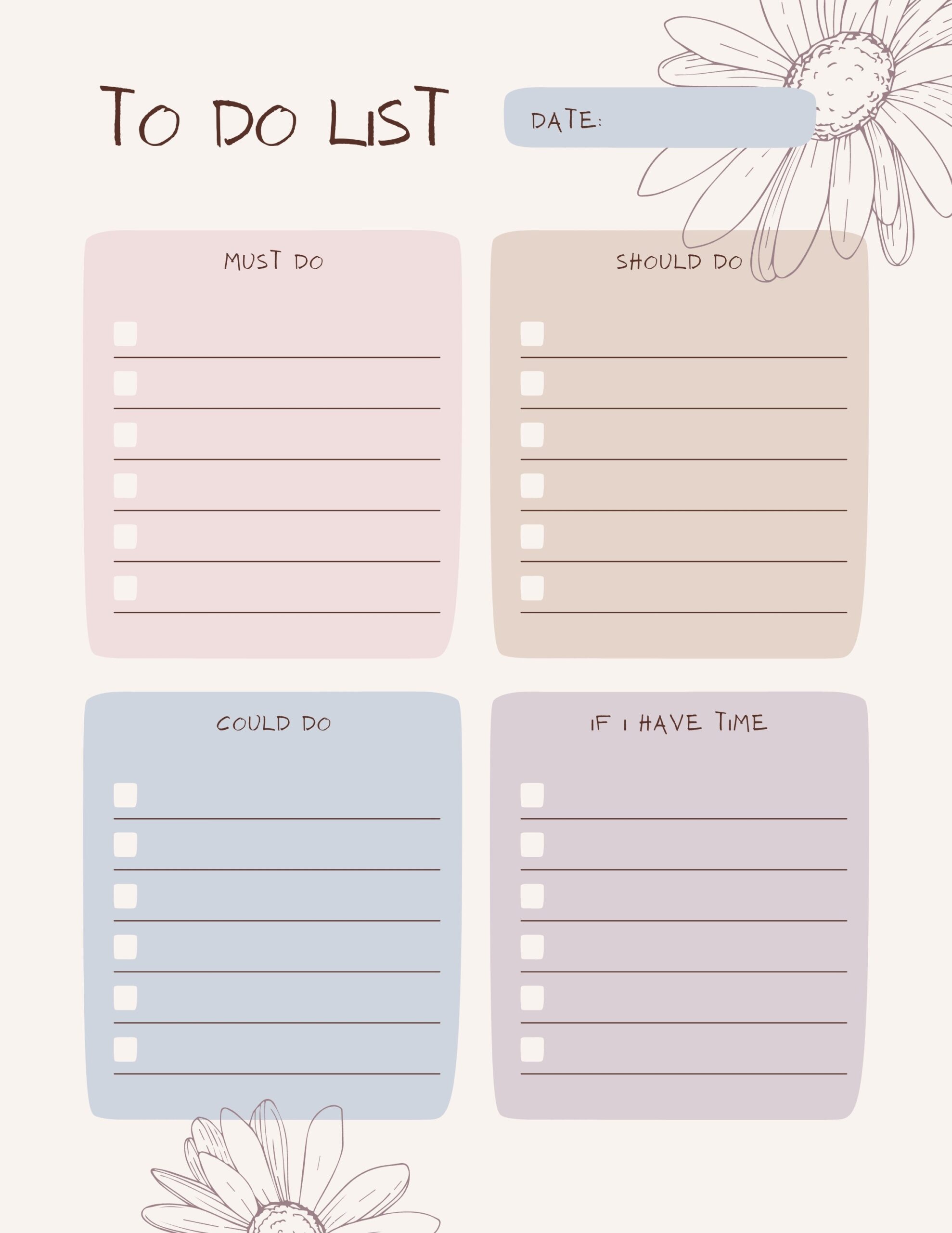 To Do List Printable Planner Page Template Bundle Etsy