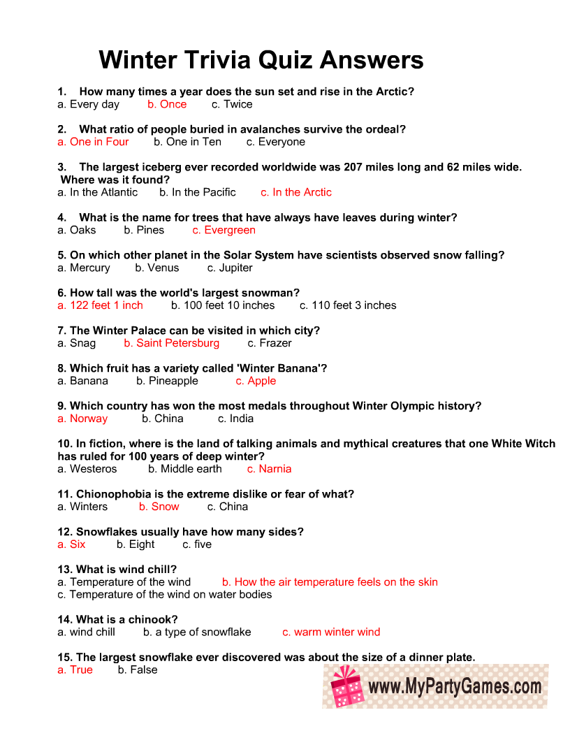 Trivia Questions Multiple Choice And Answers Multiple Choice