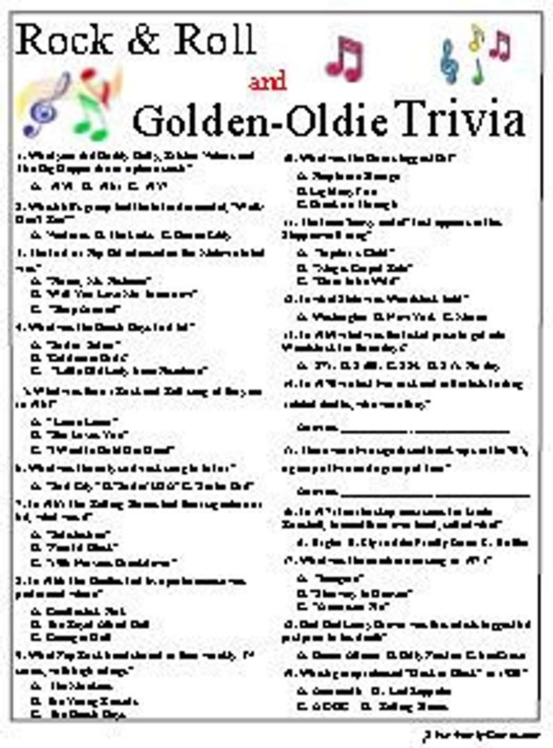 Printable Trivia Questions And Answers Multiple Choice