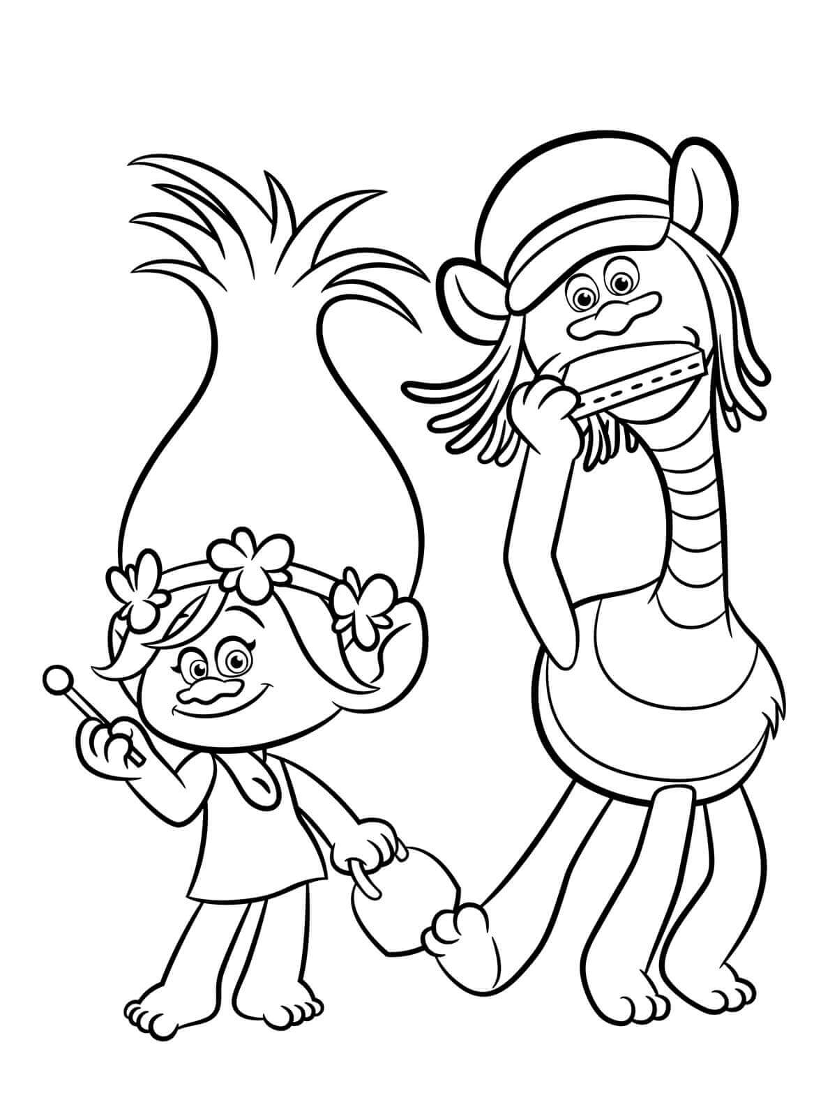 Trolls Printable Coloring Pages