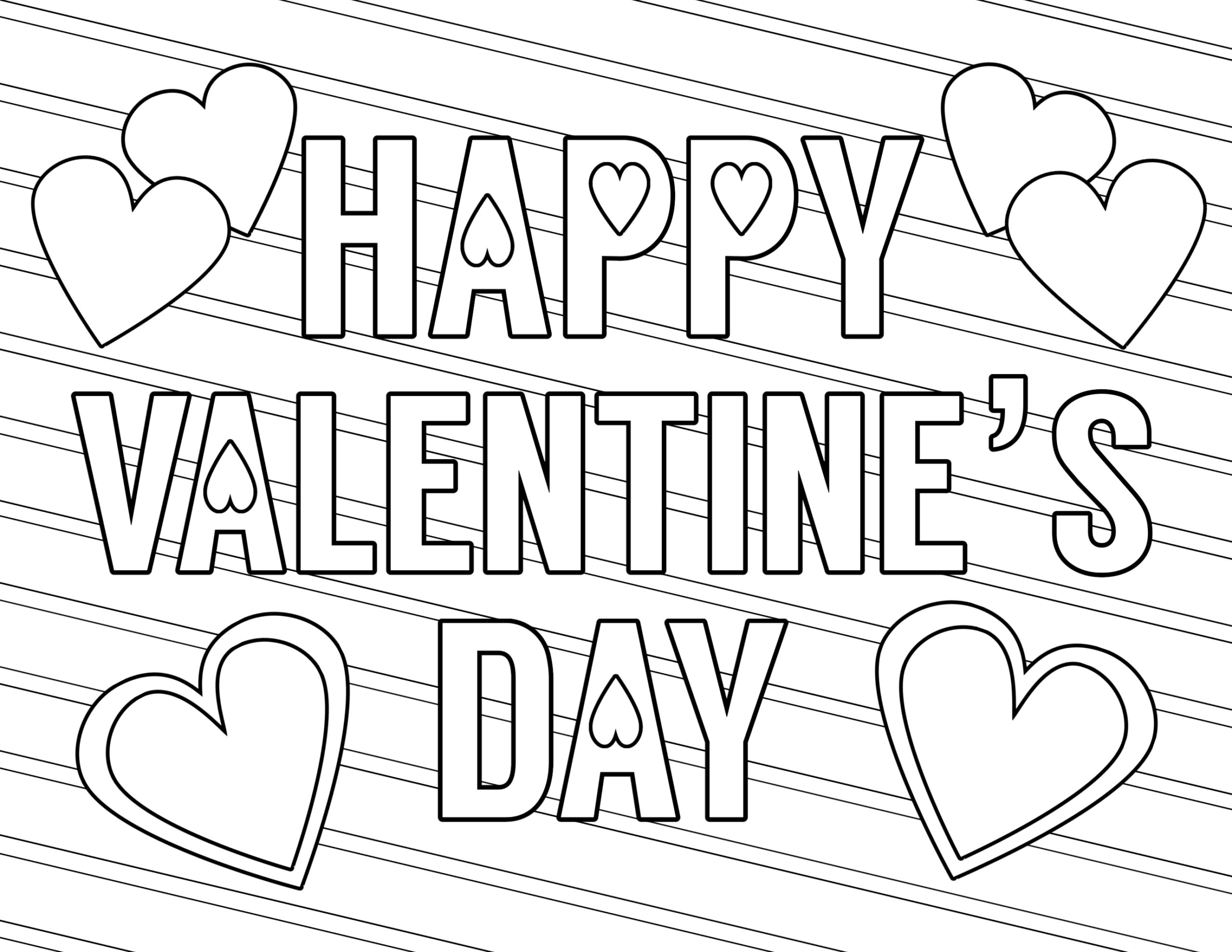 Valentine Free Printables Color Pages