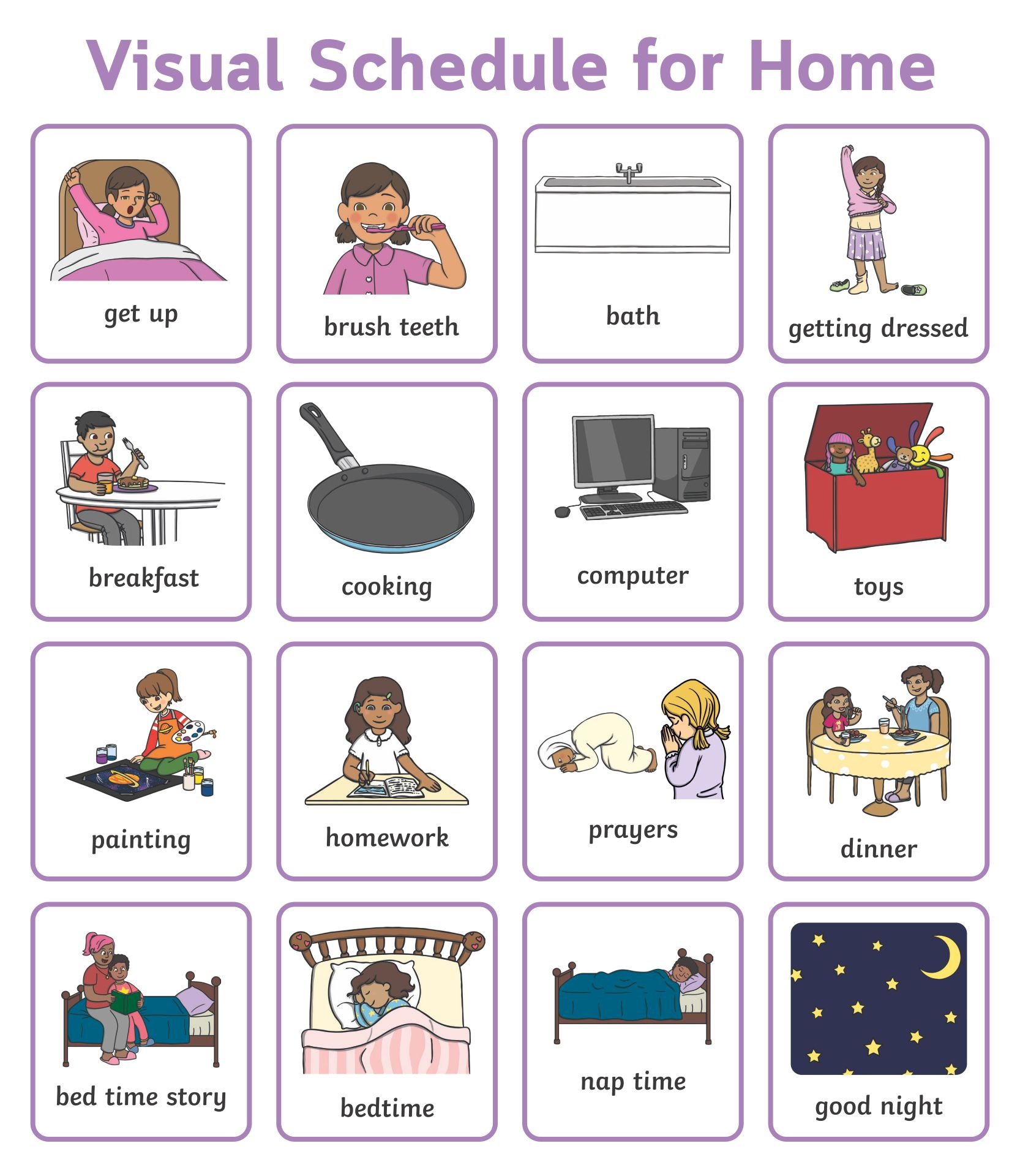 Visual Schedule 20 Free PDF Printables Printablee