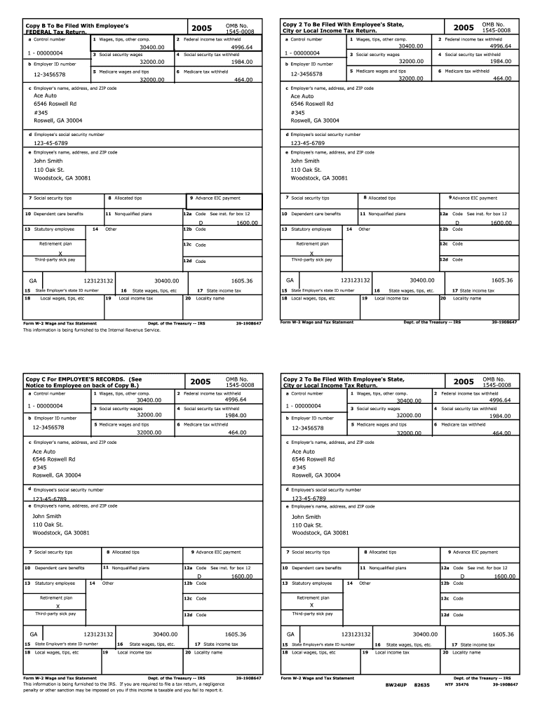 W2 Form 2025 Printable Blank George Osborn P 
