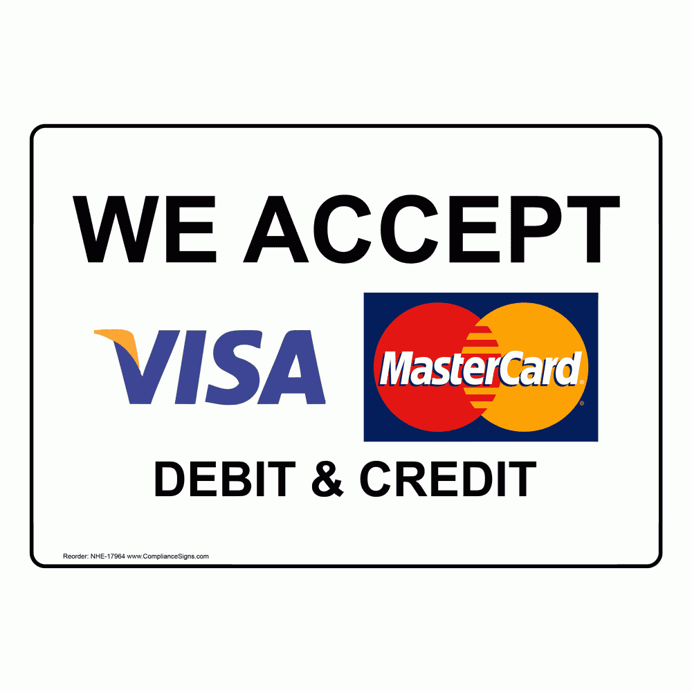 Free Printable We Accept Credit Card Images