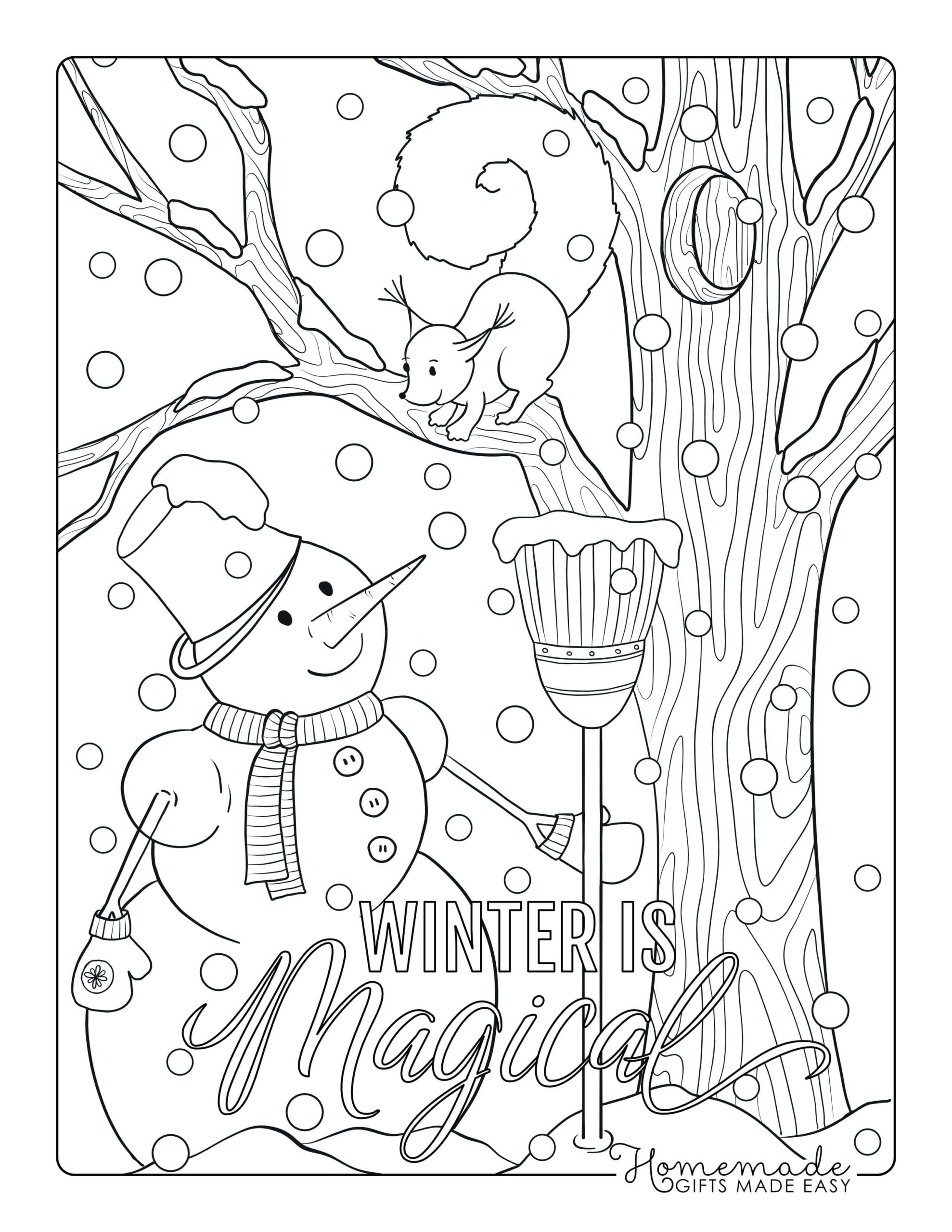 Winter Coloring Pages Printable For Kids