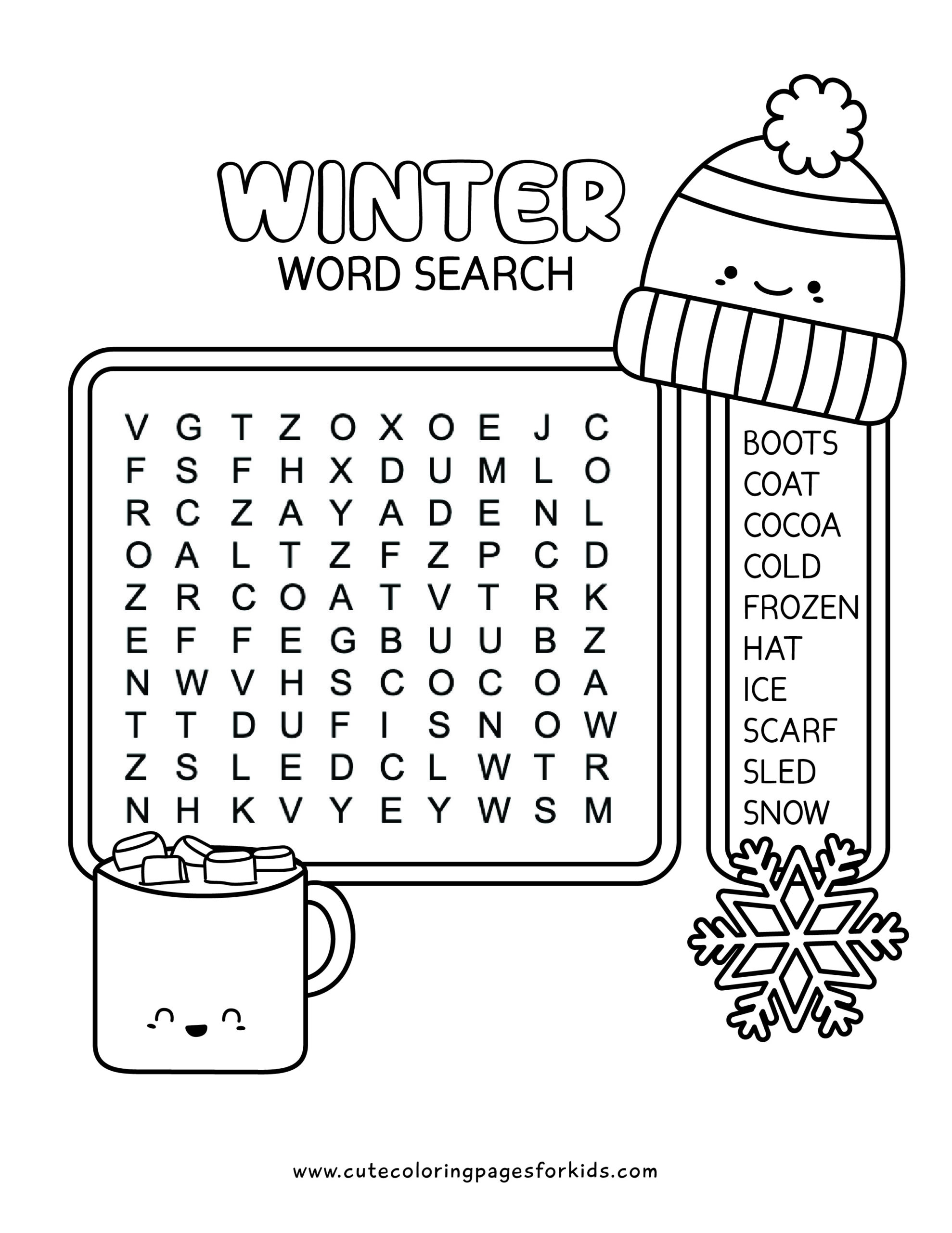 Word Searches Printable For Kids