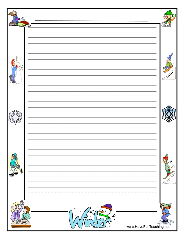 Printable Lined Winter Writing Paper