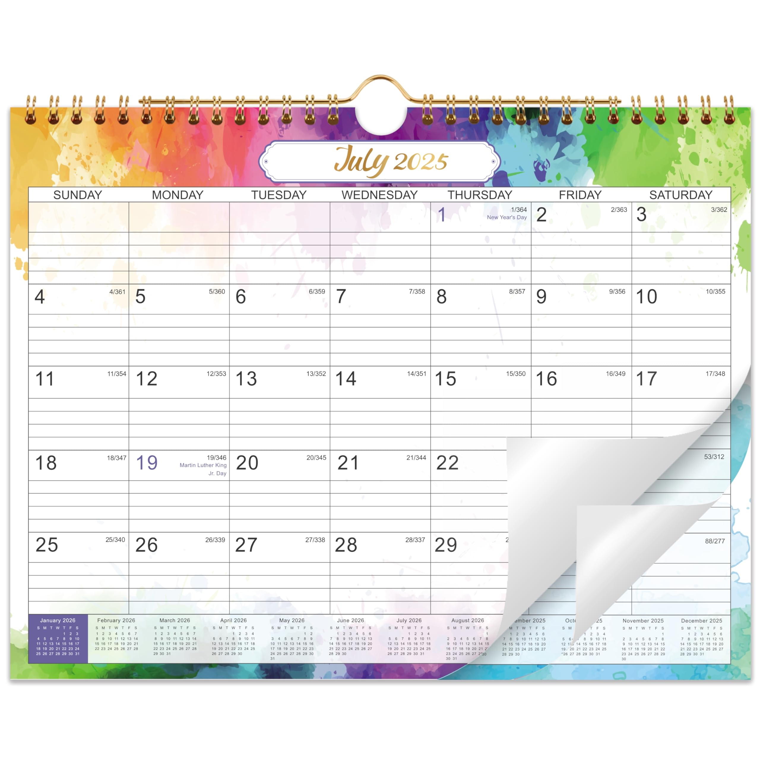 2025 2026 Calendar 2025 2026 Wall Calendar 18 Months July 2025 