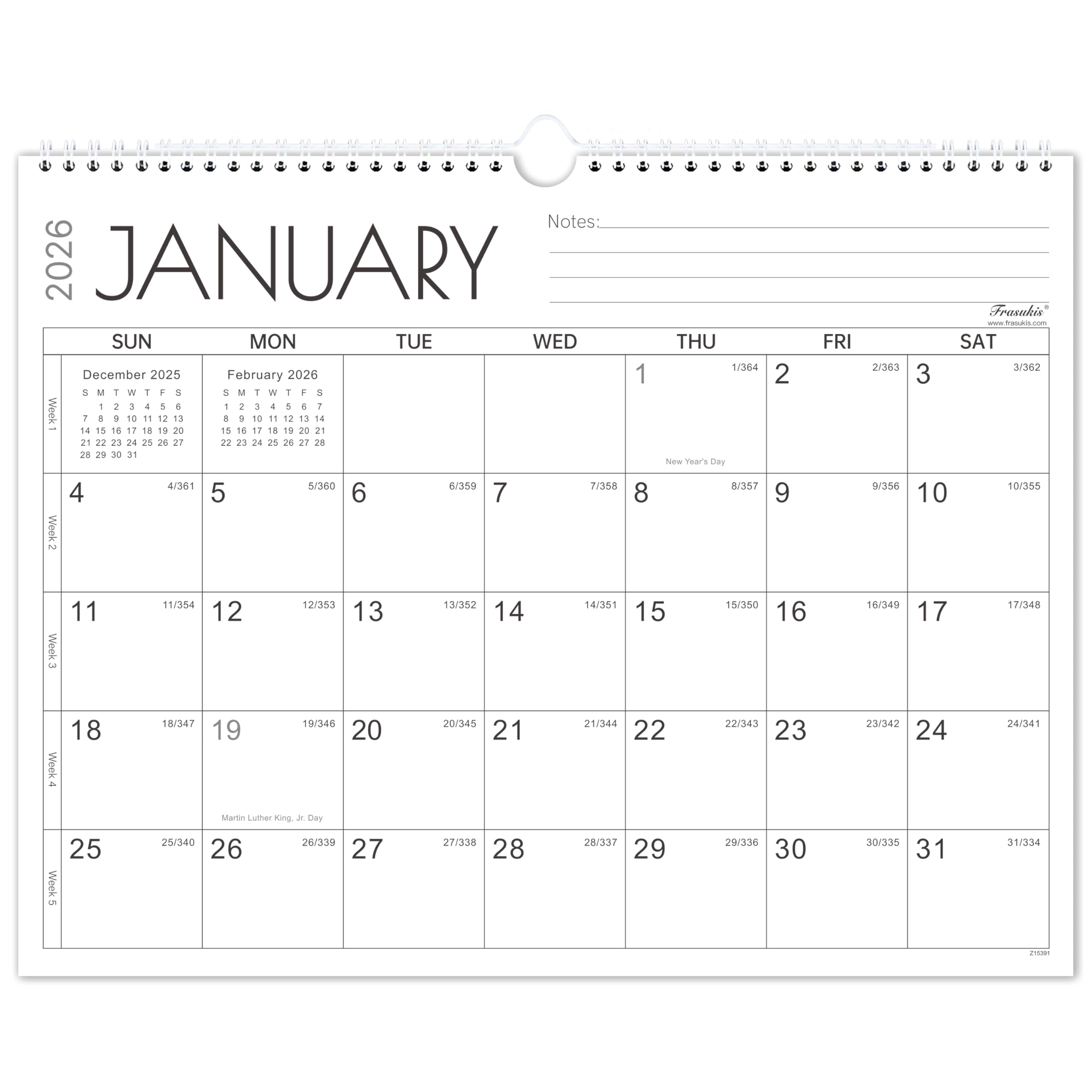 2026 2027 Calendar 2 Years Wall Calendar 2026 2027 January 2026 