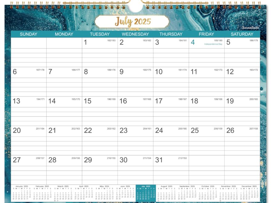2026 Calendar 2026 Wall Calendar With Julian Date January 2026 December 2026 Twin Wire Bound 14 76 x 11 6 Thick Paper Perfect For Organizing