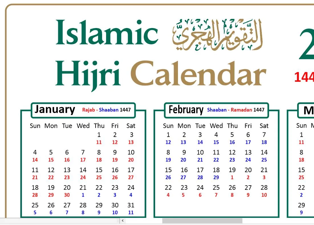 Gregorian Calendar 2026 With Hijri