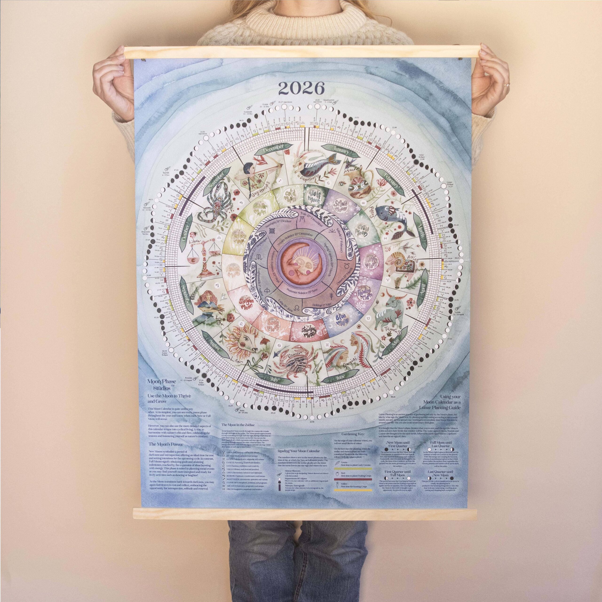 Gregorian Moon Phase Calendar 2026