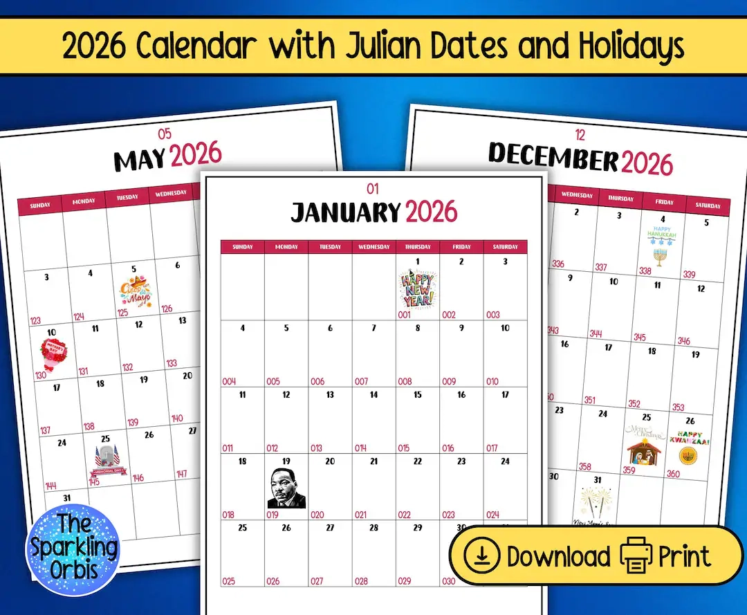 2026 Printable Julian Calendar 8 5 X 11 In Government And 