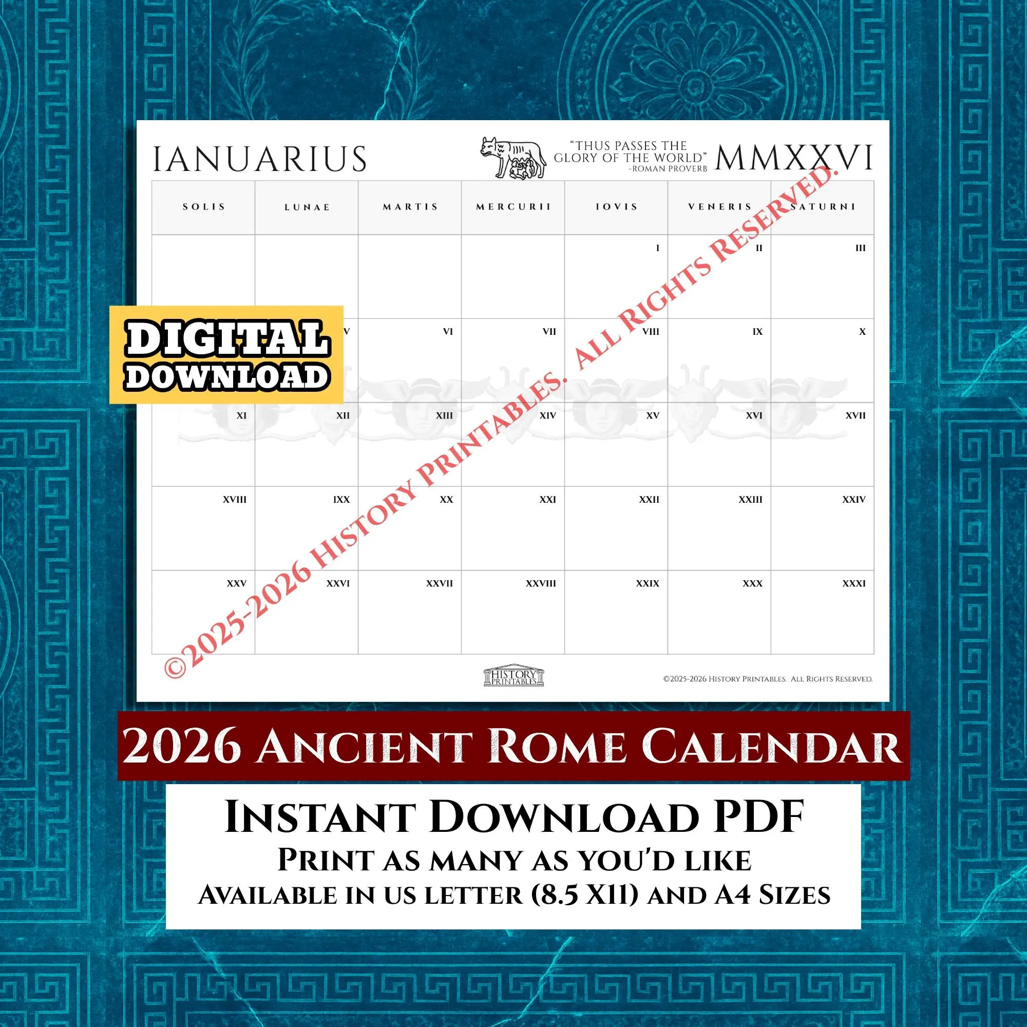 Ancient Rome Julian Roman Calendar Perpetual Calendars Julian 