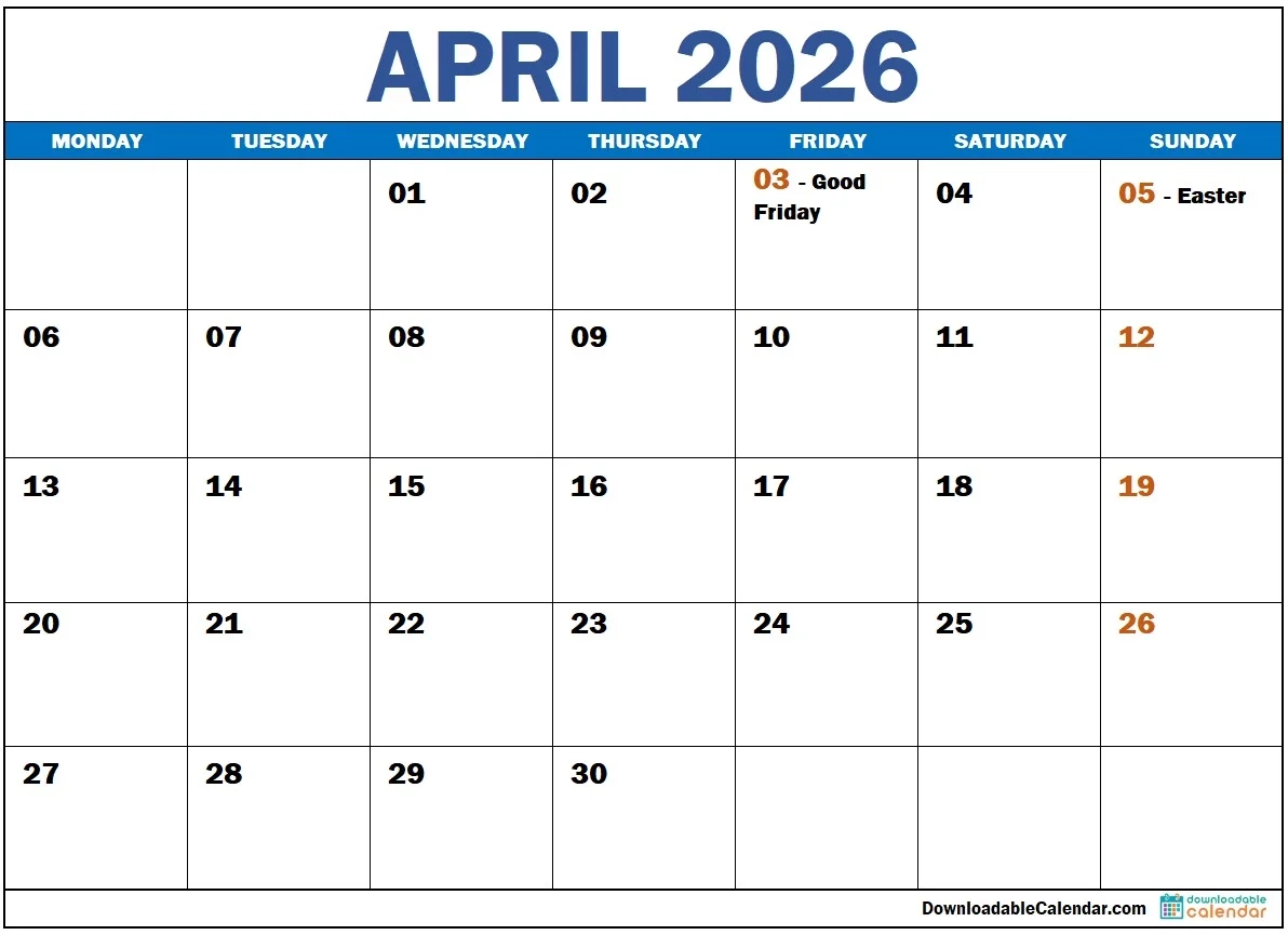 April 2026 Calendar Energize Your Spring With Purpose