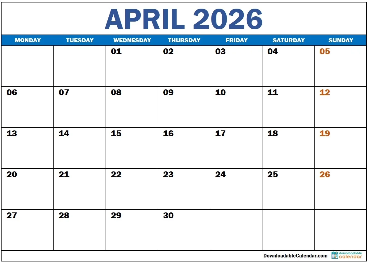 April 2026 Calendar Energize Your Spring With Purpose