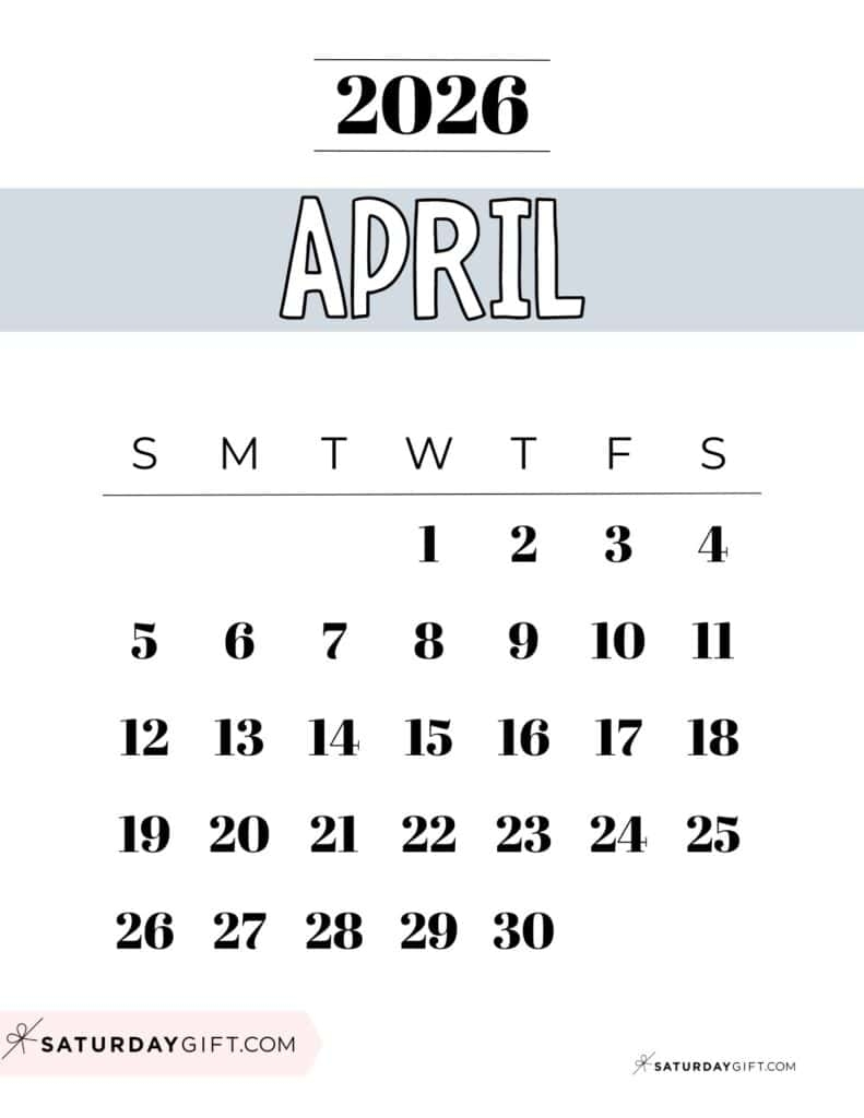 Julian Calendar 2026 April 24