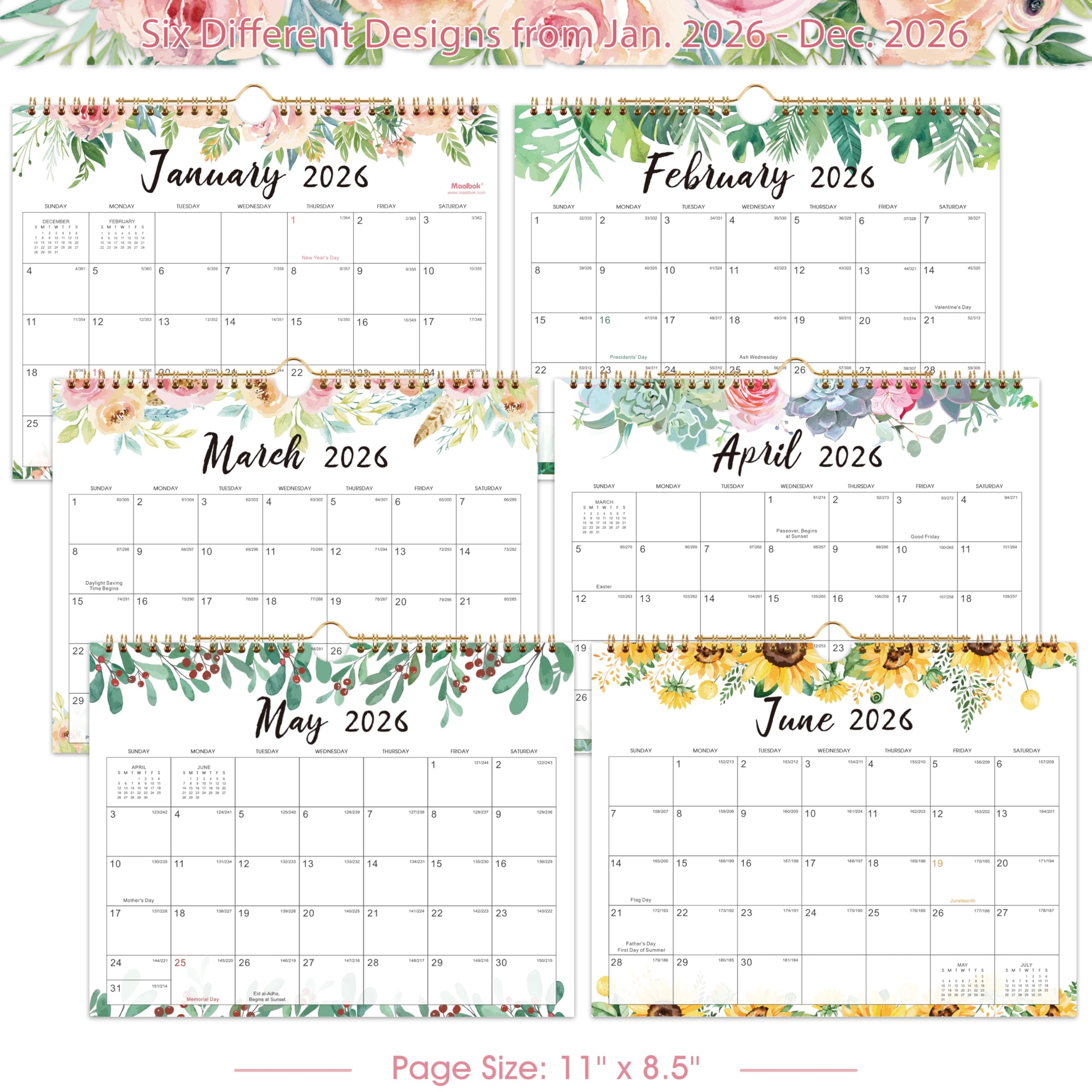 Calendar 2025 2026 JUL 2025 DEC 2026 Wall Calendar 2025 2026 27 9 X 21 6 Cm 18 Month Wall Calendar Writing Pads Julian Dates Spiral Bound 