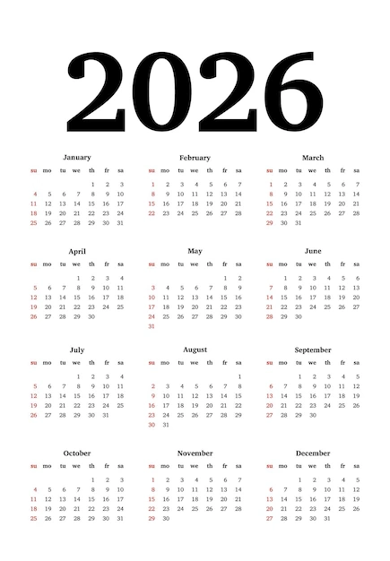 Calendar 2026 Images Free Download On Freepik