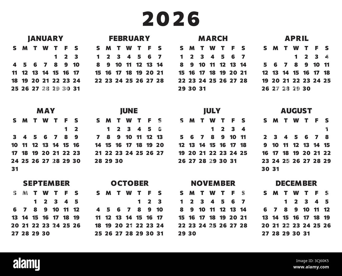 Calendar English Black And White Stock Photos amp Images Alamy