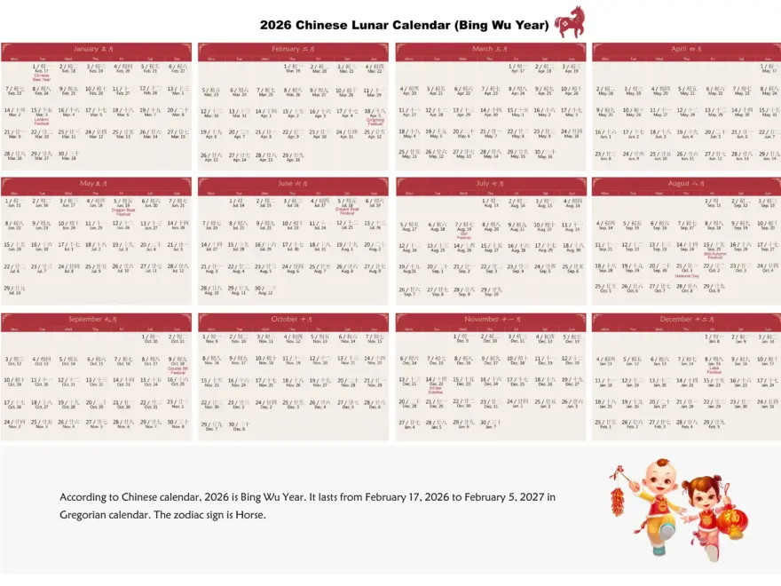 Chinese Calendar 2025 amp 2026 Gregorian To Lunar Days Converter